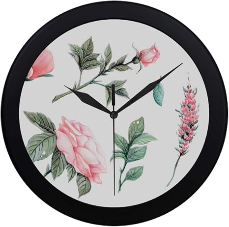 Amazon Co Jp Jkdler 掛け時計 春 植物 花 壁 おしゃれ 見やすい 軽量 24 5cm 部屋装飾 寝室 オフィス 子供室 ホーム キッチン