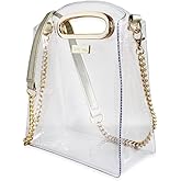 Packed Party Clear Stadium Crossbody Bag; Women Fashion Clear Purse or Handbag; Trendy Look for Ladies at Work, Travel, and Game Day