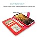 S6 Active Case, Cellularvilla [Stand Feature] Flower Texture Wallet Case [Diamond Jewel] Premium [Bling Luxury] Pu Leather Flip Cover [Card Slots] for Samsung Galaxy S6 Active G890 (Red Bling)