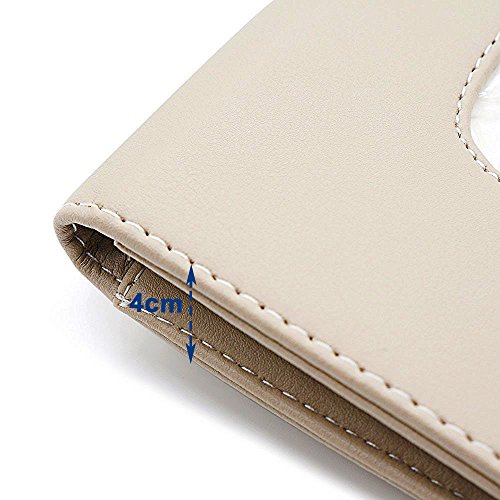 LOCEN Car Sun Visor Tissue Case Napkin Holder Clip Beige