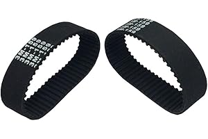 BEMONOC Pack of 2pcs HTD 3M Round Rubber Belts 159mm Length 53 Teeth 15mm Width Closed-Loop Industrial Drive Belts