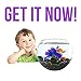 AQC Aquarium Decor | Artificial Aquarium Fish Tank Fresh Water Plant Decoration Ornament | Vivid Color Plastic Algae with Ceramic Base | Non-Toxic Fade-Resistant PVC Easy Maintenance | 1411.4