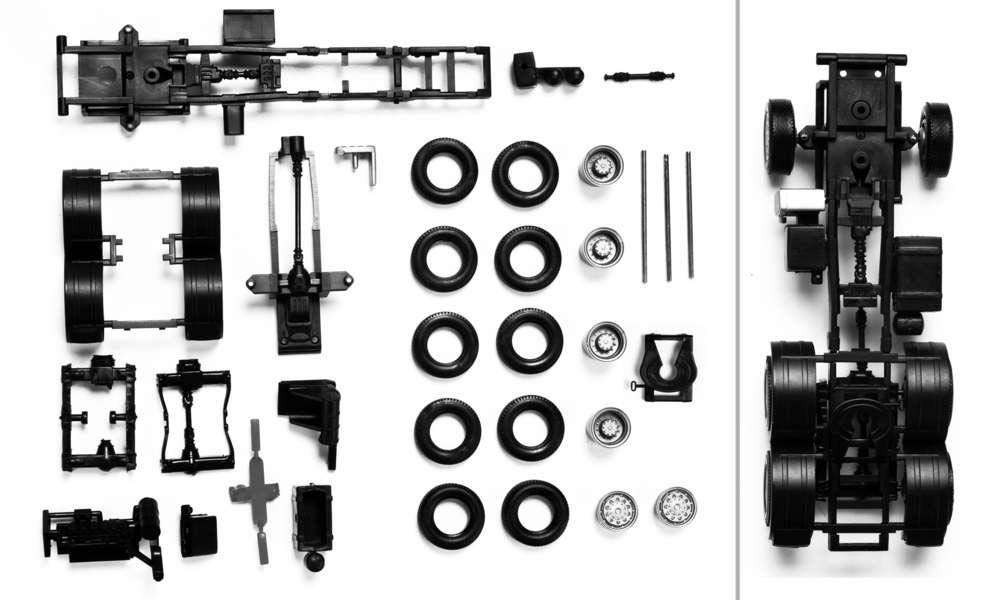 herpa 083485 - MAN tractor chassis 3-axle vehicle with 4-wheel drive, 2 pcs.