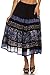 Sakkas Layla Adjustable Waist Batik Tiered Mid-Length Skirt