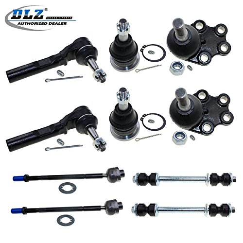 DLZ 10 Pcs Front Suspension Kit-2 Upper 2 Lower Ball Joint 2 Inner 2 Outer Tie Rod End 2 Sway Bar Link Compatible with 1999-2007 Chevrolet Silverado 1500 RWD 1999-2007 GMC Sierra 1500 RWD K6540 EV370
