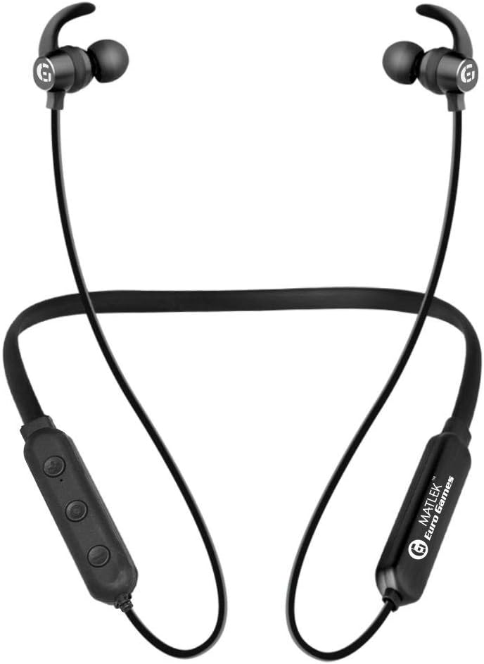 Matlek Fast Charging Bluetooth Earphone Wireless Headphone Neckband Sweat Proof
