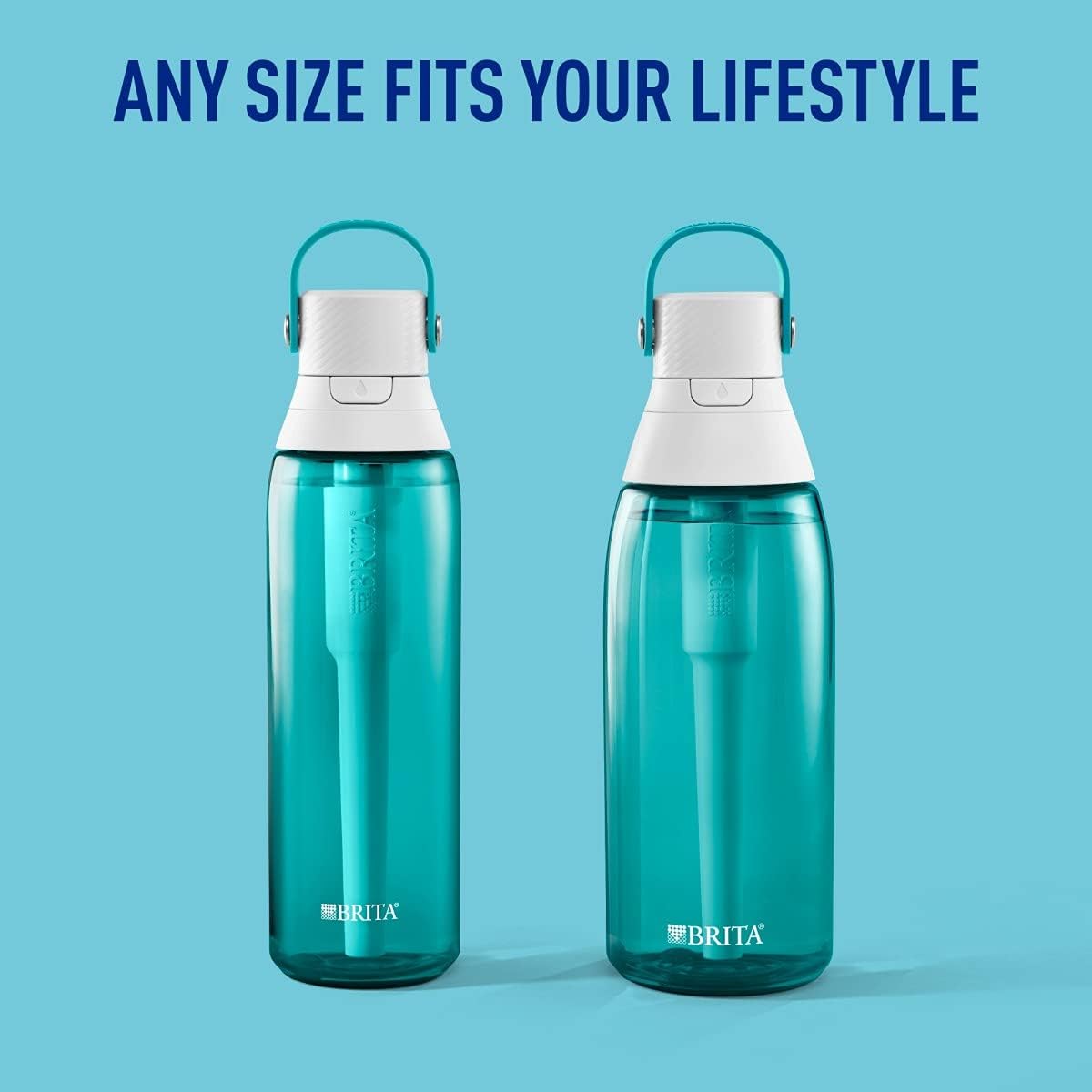Brita Plastic Water Filter Bottle, 36 oz, Sea Glass: Kitchen & Dining