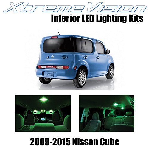 Click Here to See More Images XtremeVision Nissan Cube 2009-2015 (5 Pieces) Green Premium Interior LED Kit Package + Installation Tool