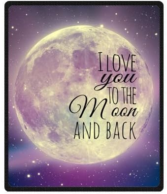 I Love You to the Moon and back Fleece Print blanket 50x 60 (Medium) by Fleece Blanket