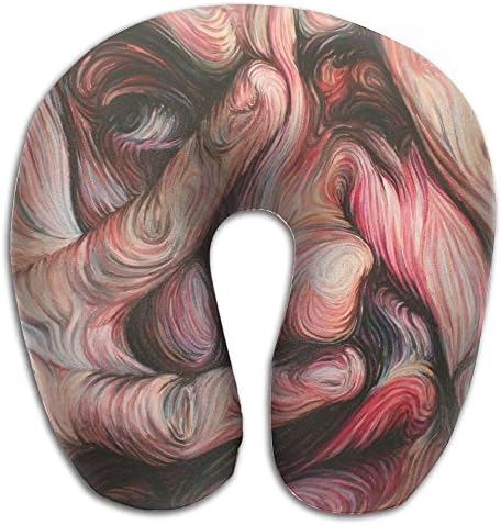 Doppyee Twist Face Printing Comfortable Travel Memory Foam U Shape Pillow, Support For Travel, Home, And Reduce Neck Pain