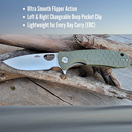 Western Active Honey Badger Small Pocket Knife, EDC Drop Point Folding