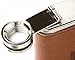 TOULIFLY 8 Oz. Hip Flask, Stainless Steel with Engraved Brown Leather Wrap And Funnel