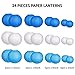 zilue 24pcs Hanging Round Paper Lanterns for Wedding Birthday Party Baby Showers Decoration Blue/White