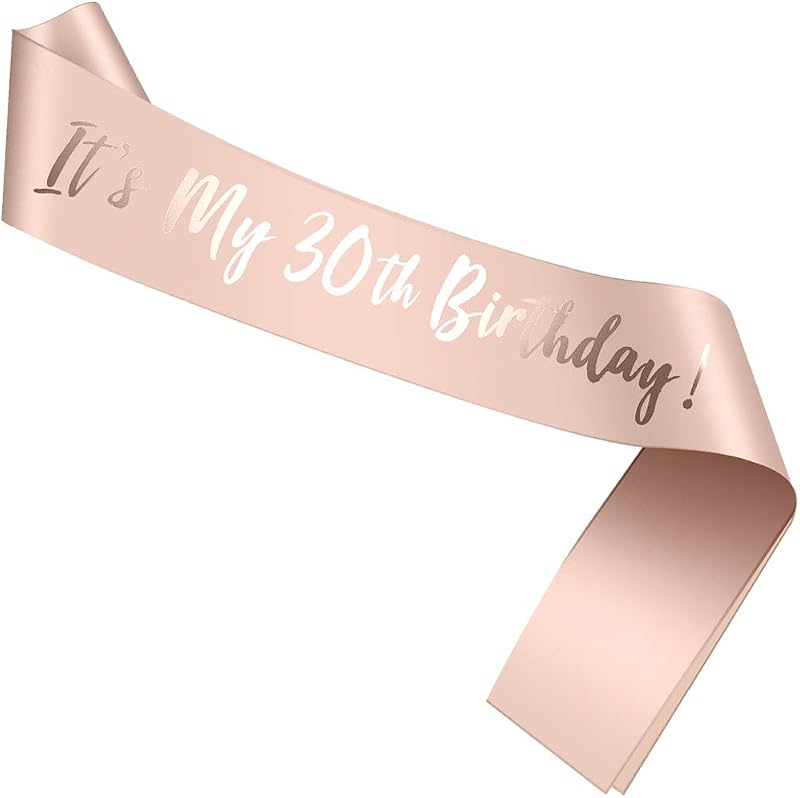 kuou Rose Gold 30th Birthday Satin Sash Party Belt 62 Inch