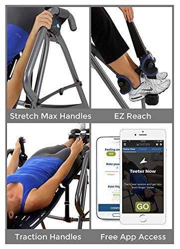 Teeter EP-960 LTD Inversion Table, 3rd-Party Safety Certified, Precision Engineering, with Extended Ankle Lock Handle and Better Back Accessories (Renewed)