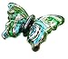 Linpeng MP-16,17 2 Piece Murano Glass Butterfly Lampwork/Millefiori Chunky Pendant, Blue Green