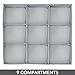 mDesign Soft Fabric 9 Section Dresser Drawer and Closet Storage Organizer for Child/Kids Room, Nursery, Playroom - Divided Large Organizer Bin - Textured Print with Solid Trim - Gray