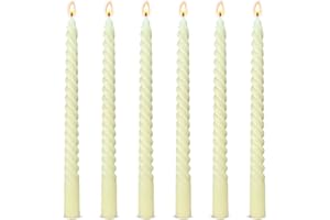 BEILISEN 6 Pack 10 Inch Ivory Spiral Taper Candles for Home Decor and Religious Ceremonies, Unscented Dripless Twisted Candlesticks for Weddings Dinner Holiday Decoration Formal Events