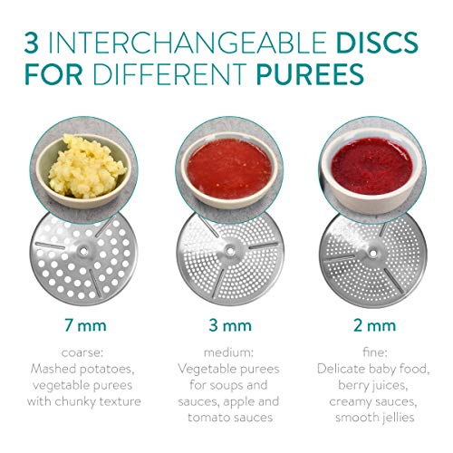 Navaris Stainless Steel Food Mill Rotary Food Mill Vegetable Strainer