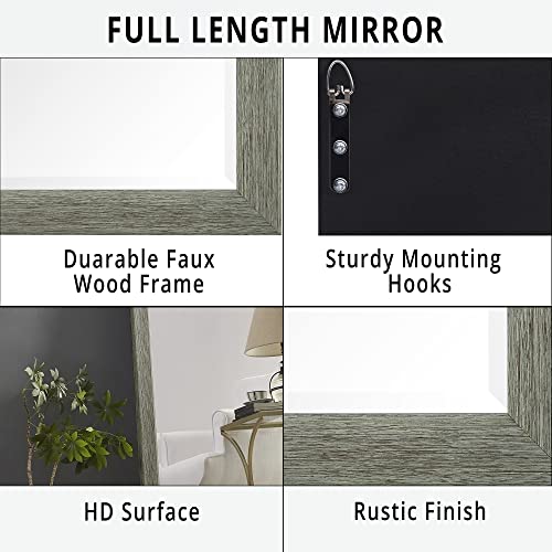 Naomi Home Rustic Floor Mirror Rustic Full Length Mirror Framed Full