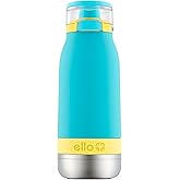 Ello Emma 14oz Vacuum Insulated Stainless Steel Kids Water Bottle with Straw and Built-in Carrying Handle and Leak-Proof Locking Lid for School Backpack, Lunchbox and Outdoor Sports