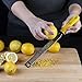 Lemon Zester & Cheese Grater Stainless Steel – Antibacterial Cover Blade, Ergonomic Non-Slip Silicone Handle, Professional Zesting Tool, BONUS Cleaning Brush - yellow