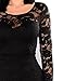 Miishare Women's Floral Lace Long Sleeve Bodycon Cocktail Party Dresses, Black, Medium