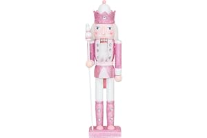CynynYxy Nutcracker Christmas Decor,12 Inches Pink Nutcracker Figures, Wooden Nutcrackers Ornaments for Festival Party Xmas(Pink2)