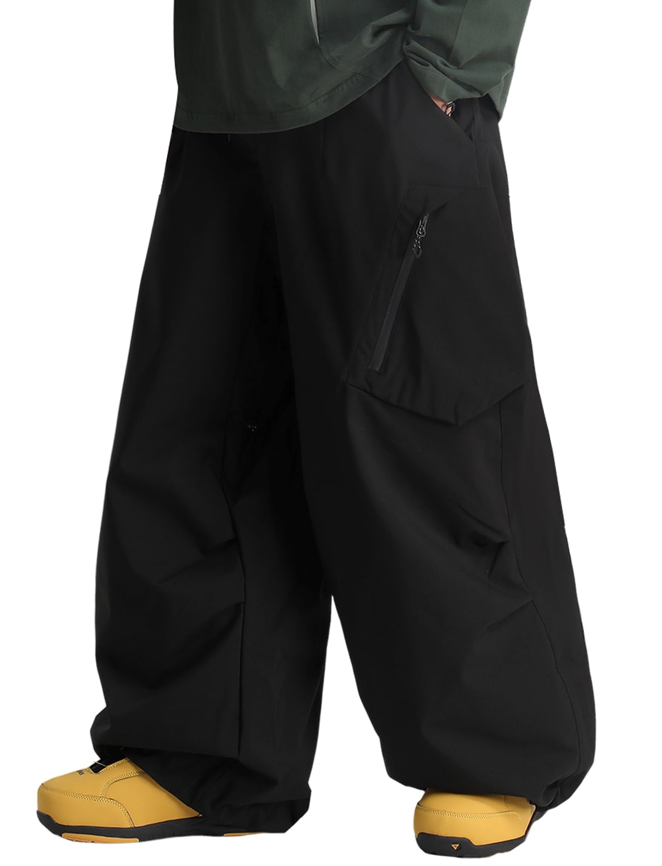 Photo 1 of GSOU SNOW Womens Mens Snow Pants Baggy Snowboard Ski Pant Loose Waterproof Windproof Insulated Black