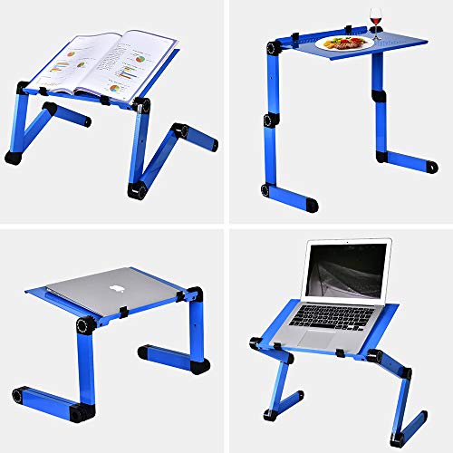 BAIJIAWEI Adjustable Laptop Table Stand with 2 CPU Cooling Fan, Portable Vented Lap Desk with Mouse Pad Side, Foldable Tray Table for Bed, Couch and Sofa - Thumbnail 5