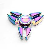 Teclan Fidget Spinner, Tri Fidget Hand Spinner, Ultra Fast Bearings Fidget Toys, Great Gift for ADD, ADHD, Anxiety and Autism Adult Children, Aluminum Alloy, Rainbow Color, US Seller