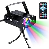 KINGTOP Disco Party Lights DJ Stage Led Strobe Lights with Remote Control Sound Activated Color Rotating for Home Birthday Karaoke DJ Parties Night Lighting (Black)