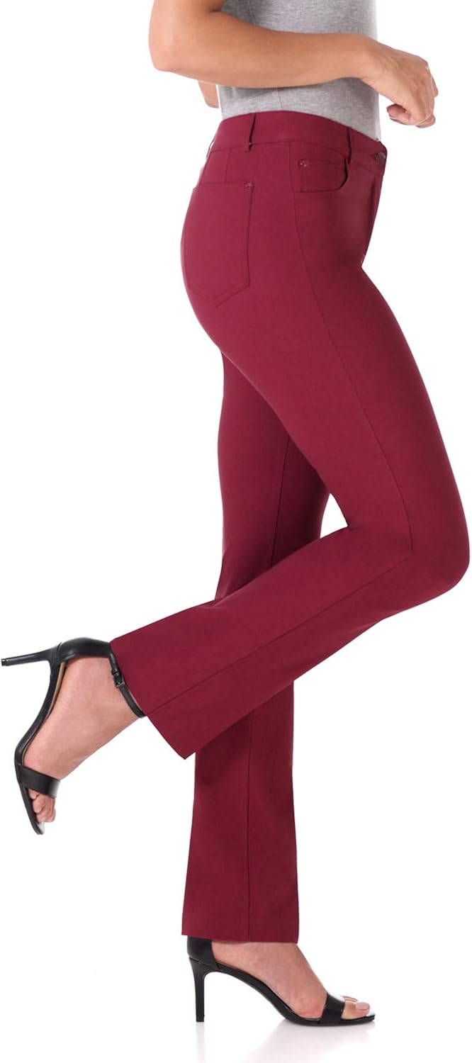 Rekucci Women's Iconic Stretch 5 Pocket Straight Leg Pant w/Zipper Closure at  Women’s Clothing store