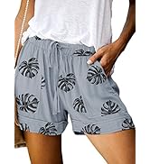Elapsy Prattern Short Comfy Drawstring Casual Elastic Waist Pocketed Shorts