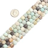 8mm Round Gemstone Frost Mixed Color Amazonite Beads Strand 15 Inch