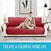 MOYMO Reversible Sofa Cover, Sofa Slipover with Pockets, Couch Covers for 3 Cushion Couch, Machine Washable Sofa Covers for Dogs, Children, Pets,Kids(Sofa:Burgundy/Beige)