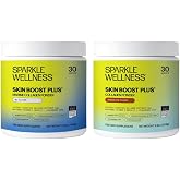 Sparkle Wellness Skin Boost Plus (Chocolate) [30-Serves] and Marine (No Flavor) [30-Serves] | VERISOL Bioactive Hydrolyzed Collagen Peptides to Improve Skin, Hair &amp; Nail Health
