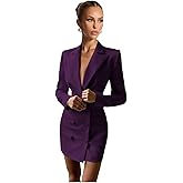 Blazer Dress for Women Sexy Elegant V Neck Blazer Dress Bodycon Long Sleeve Jacket Dresses Professional Outfits