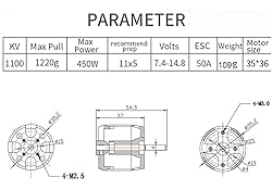 DIAMONDDYNAMICS Hobbyhh Brushless Motor 3536 1100kv