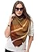 Dimore Women Thick Warm Blanket Fringe Scarf Wrap Square Tartan Scarves Shawl Checked Pashmina Coffe