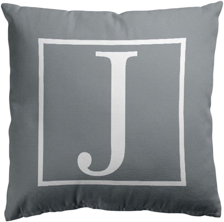 HUAhuako Pillow Case, Grey Polyester Cushion Cover, English Letter Print Pillowcases, Decor for Home Sofa Bed Car J