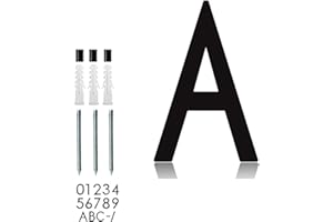 roslyong Floating House Number 6 Inch, Modern Outdoor Address Sign, Acrylic Solid Address Numbers with Nail Kit, Black Letter A