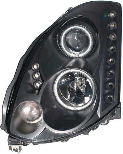 03-05 G35 2DR BLACK LED CCFL HALO PROJECTOR HEADLIGHTS 04 (SOLD IN PAIRS)
