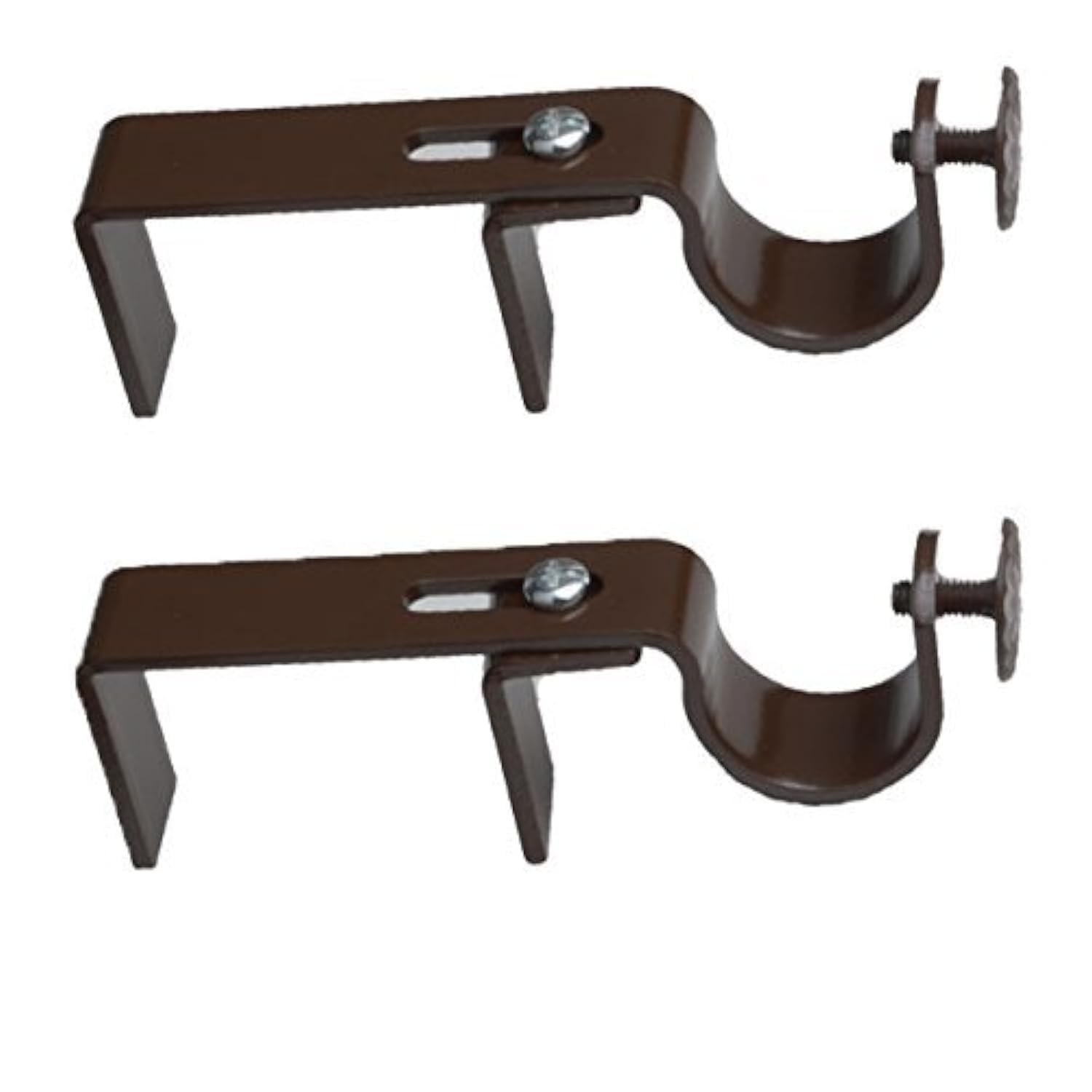 The NoNo Bracket Company Curtain Rod Bracket Attachment For Outside Mount Vertical Blinds Dark Brown