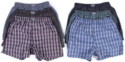 Men's Plaid Boxers (12 pack) - (Small , Color: Assorted)