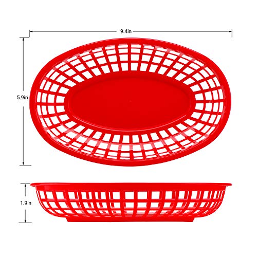 image for 12pcs Fast Food Baskets&100pcs Deli Paper Liners, Eusoar Bread Baskets