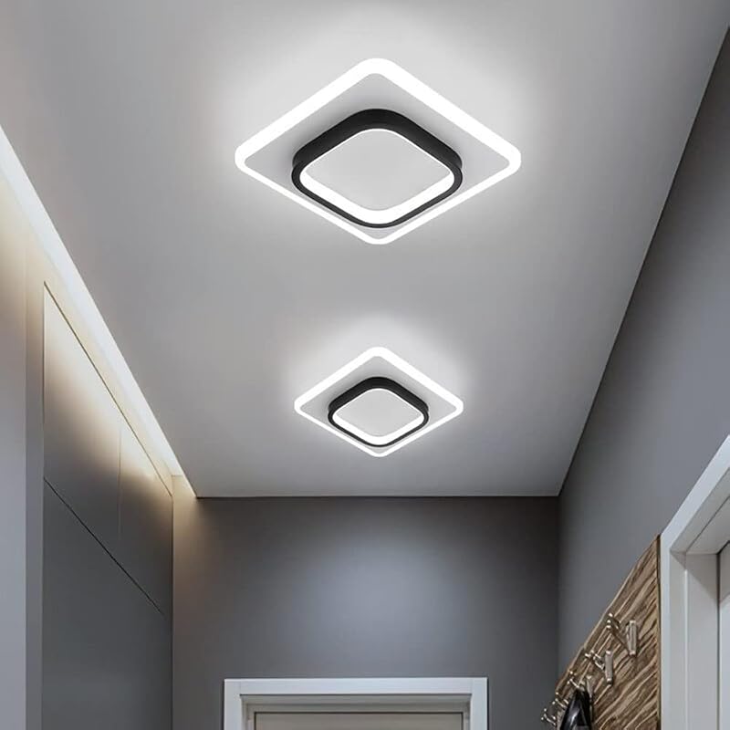 DELIPOP Modern LED Ceiling Light 21W 2350LM Square Black White 6000K 24cm