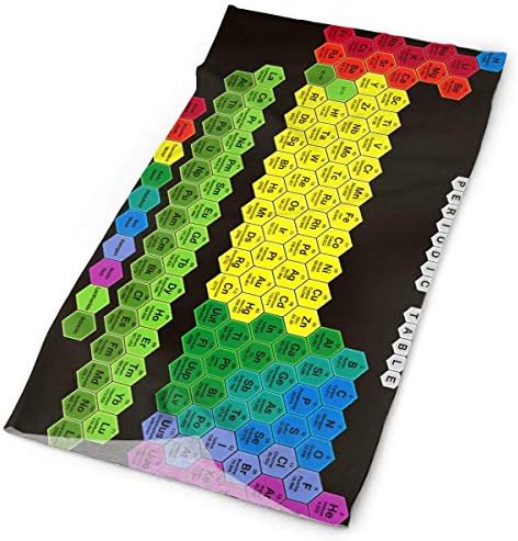 Color Hexagon Periodic Table Tube Bandanas Headwear Headband Multi Scarf Face Mask Neck Gaiter