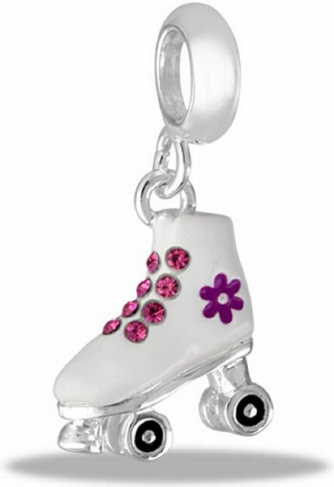 Divinci White Rollerskate Dangle Bead