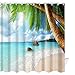 ABxinyoule Tropical Beach Shower Curtain Polyester Waterproof Fabric Beach Scene Bathroom Decor 72 x 72 inch